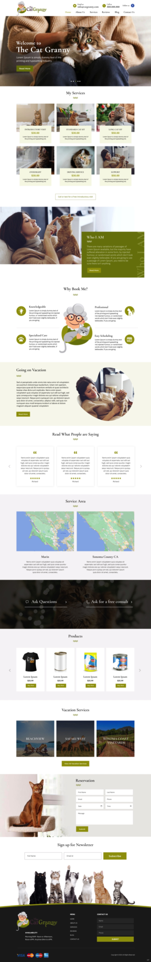 Web Design by pb for The Cat Granny | Design #27816512
