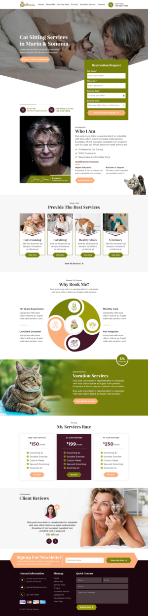Web Design by sai.designer87 for The Cat Granny | Design #27791200