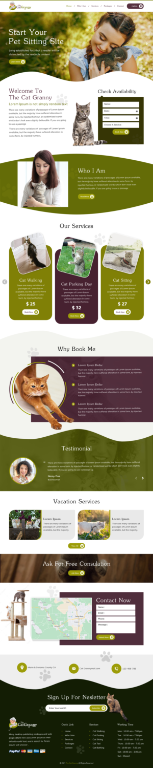 Web Design par sai.designer87 pour The Cat Granny | Design : #27791214