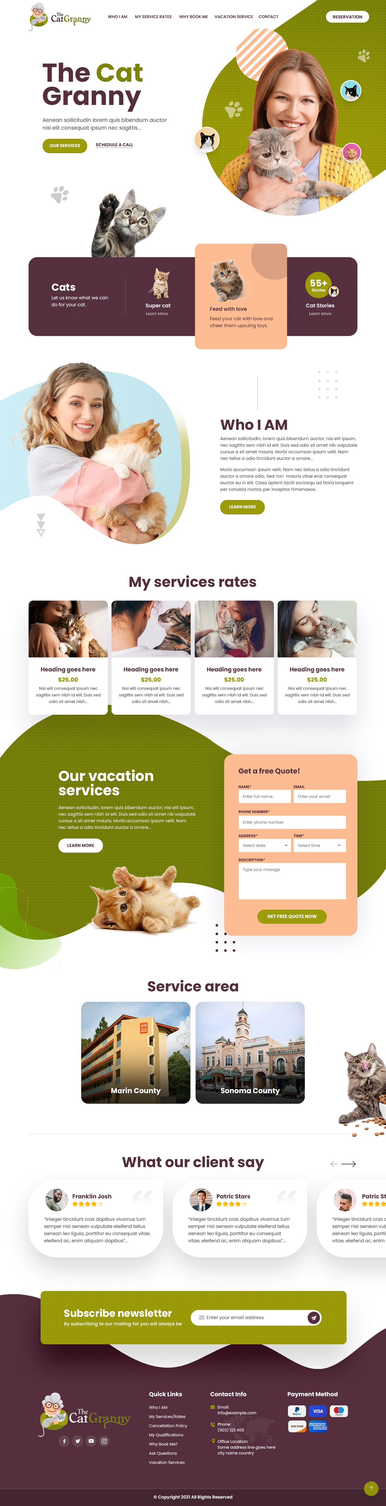 Web Design by nzdesigners for The Cat Granny | Design #27794811