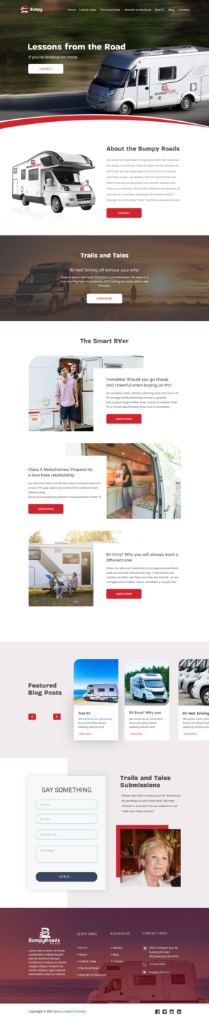 Web Design by Jyotsna Dutta for BumpyRoads RV | Design #27820234