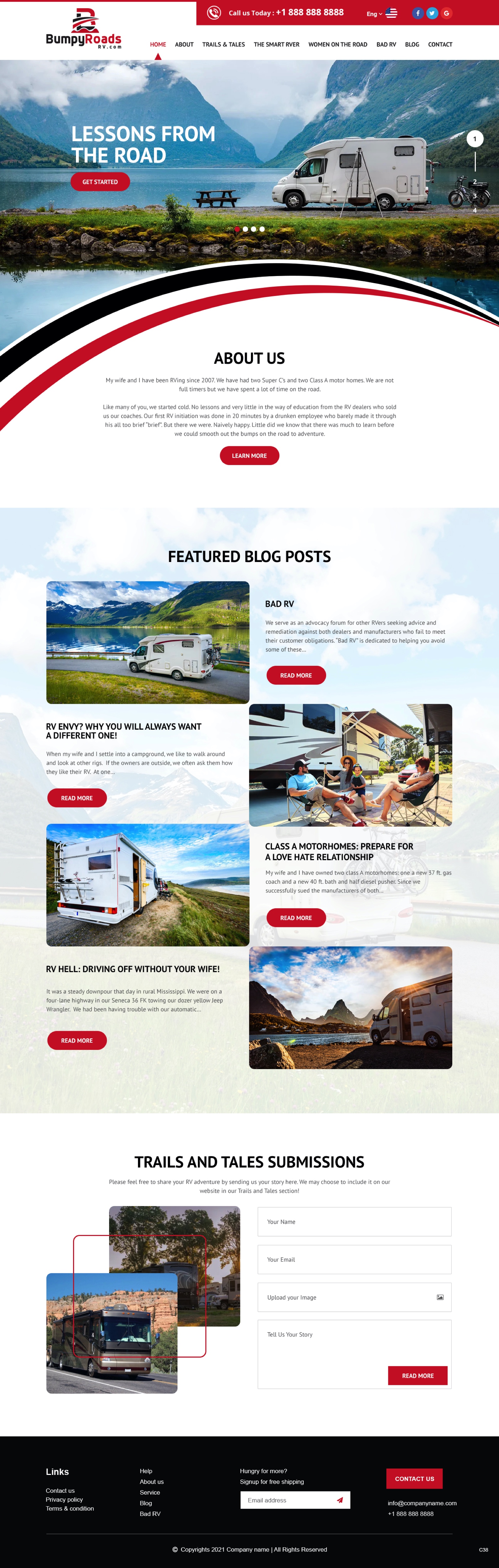 Web Design by pb for BumpyRoads RV | Design #27797104