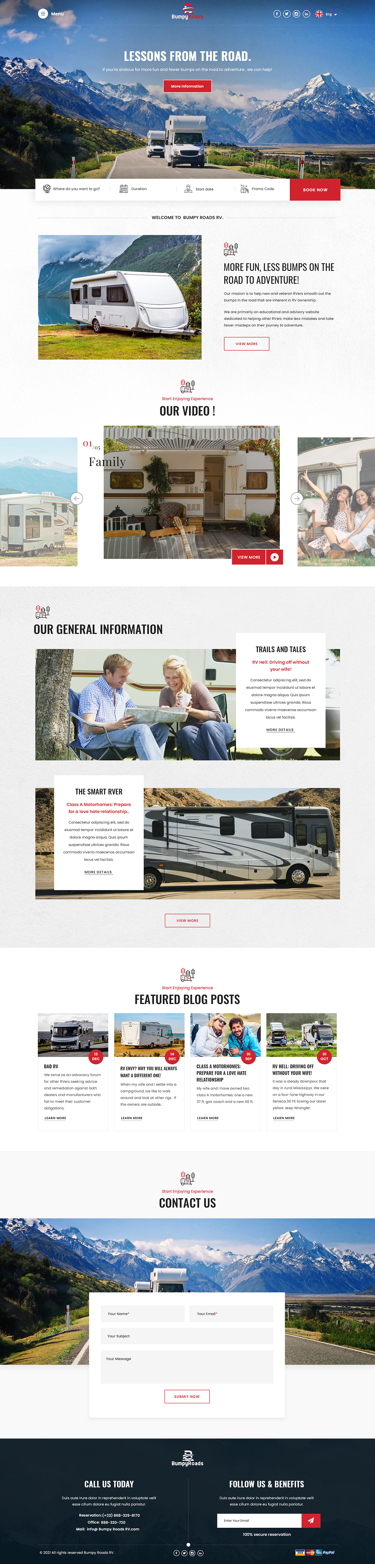Web Design by jollydesigner123 for BumpyRoads RV | Design: #27802680