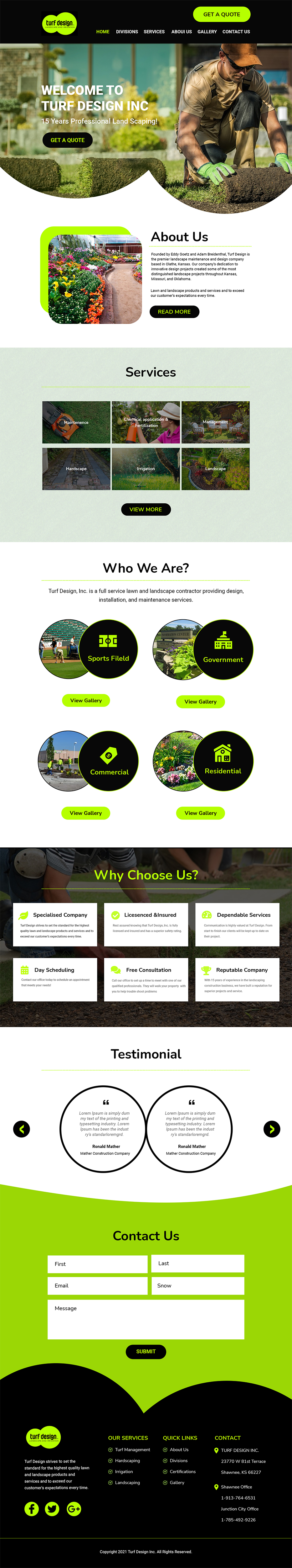 Web Design by MAHABA for Turf Design Inc | Design #27805074