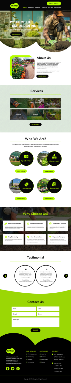 Web Design by MAHABA for Turf Design Inc | Design: #27805074