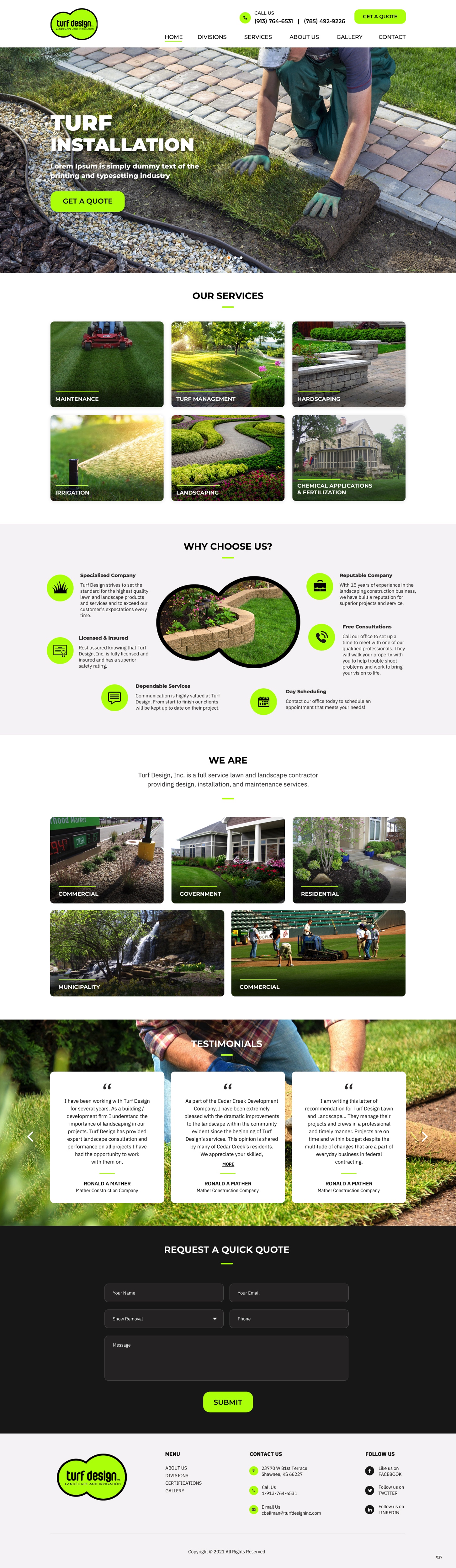 Web Design by pb for Turf Design Inc | Design #27797130