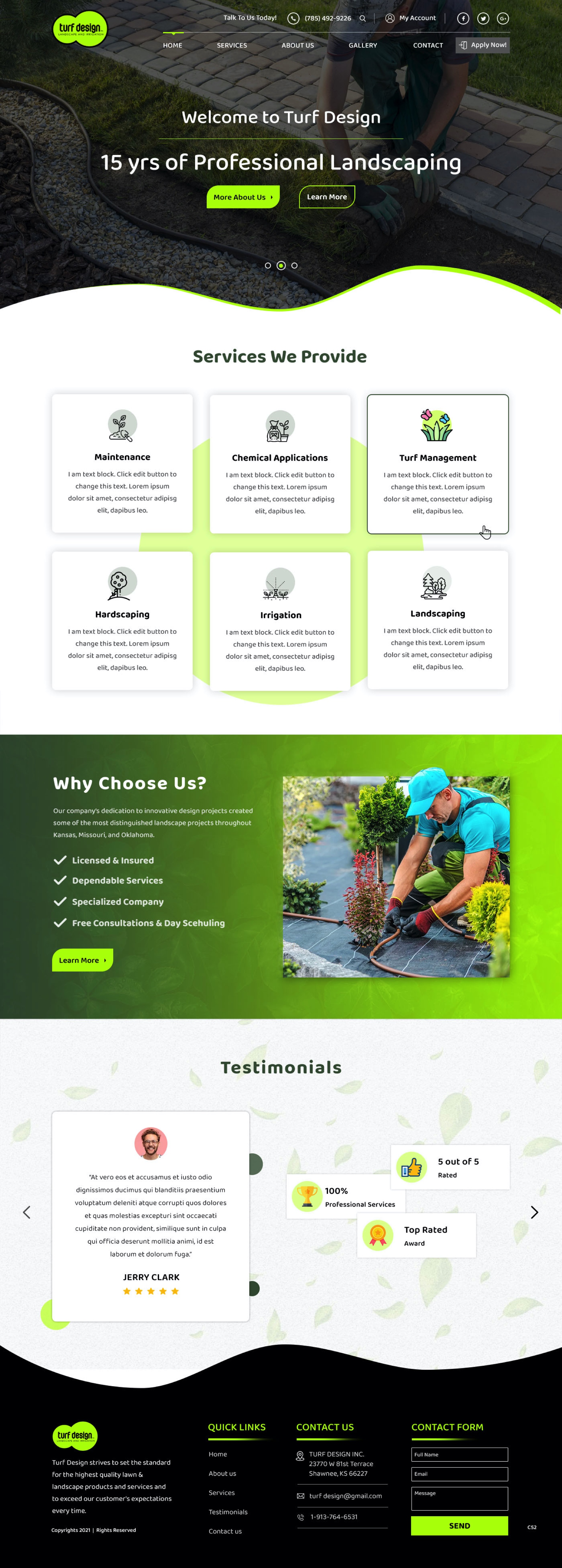 Web Design par pb pour Turf Design Inc | Design #27797132