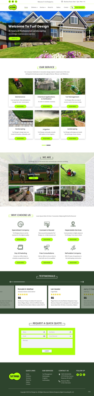 Web Design par pb pour Turf Design Inc | Design #27810837