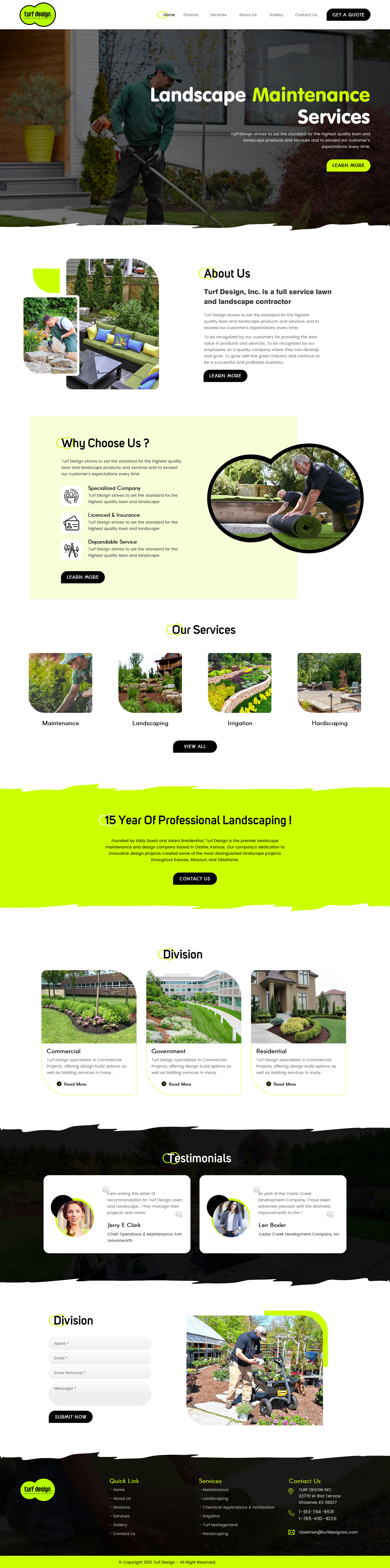 Web Design by rightway for Turf Design Inc | Design #27797036
