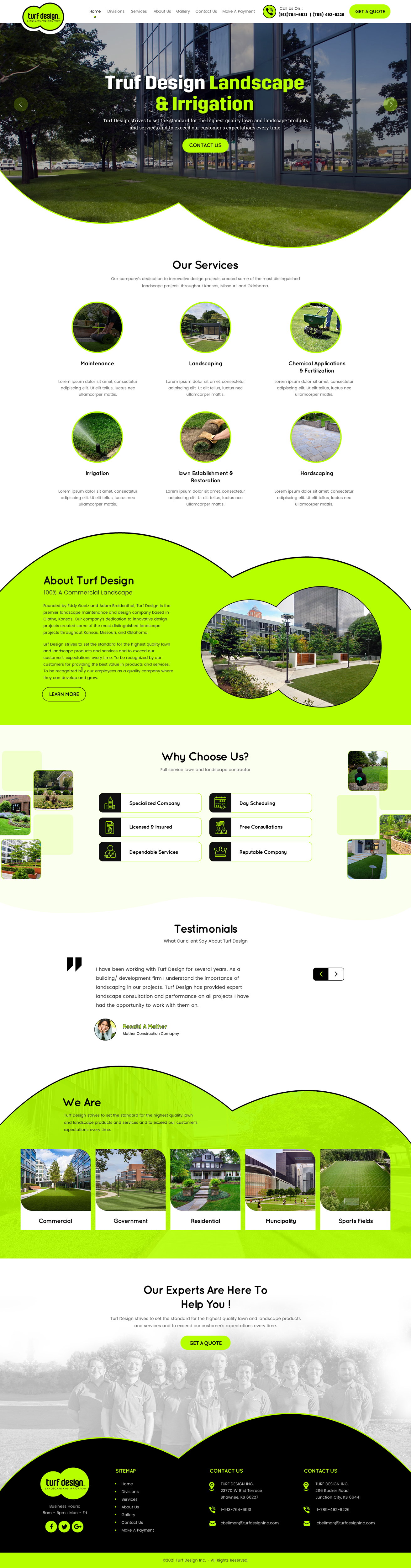 Web Design by rightway for Turf Design Inc | Design #27797037
