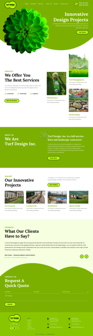 Web Design by rightway for Turf Design Inc | Design: #27805011