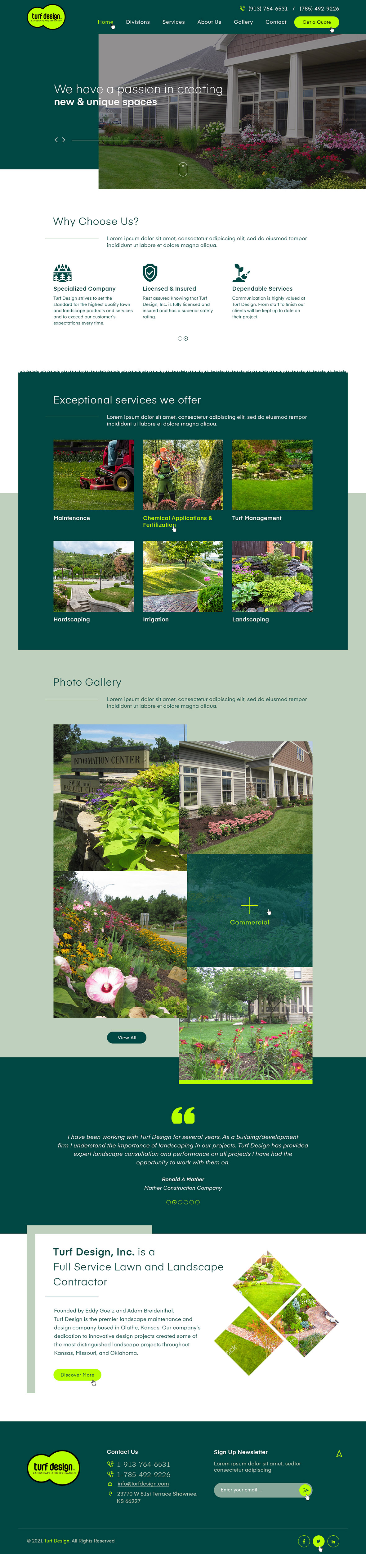 Web Design by Ved Web Services for Turf Design Inc | Design #27816118