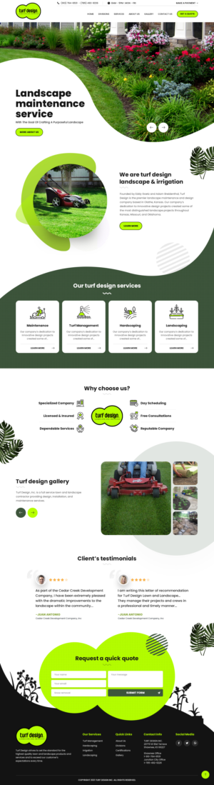 Web Design by nzdesigners for Turf Design Inc | Design: #27814336