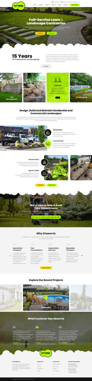 Web Design by logoQ for Turf Design Inc | Design: #27802867