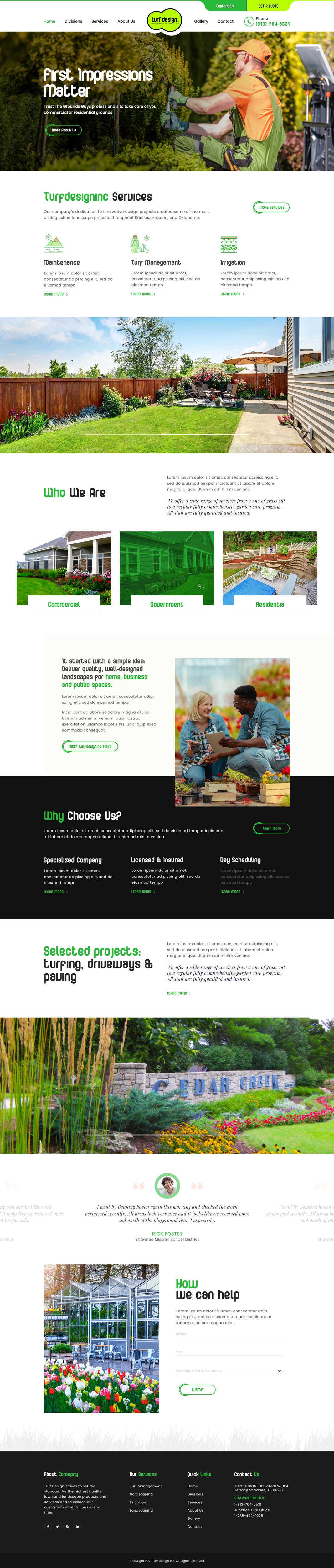 Web Design by logoQ for Turf Design Inc | Design #27802868