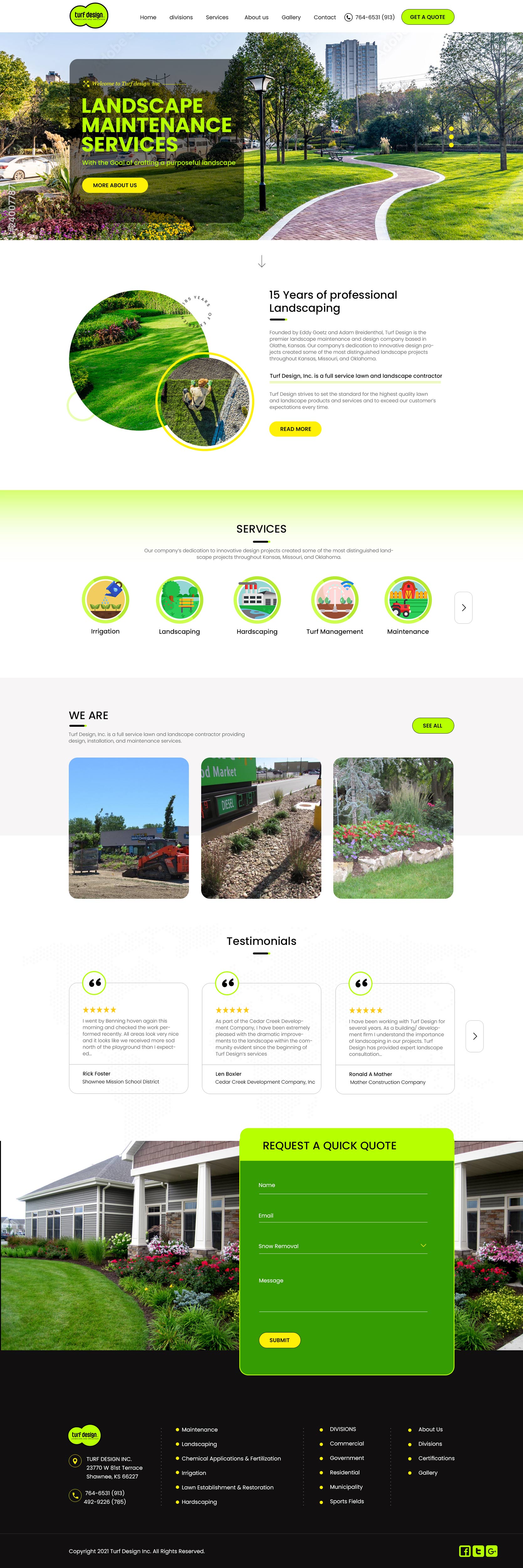 Web Design by logoQ for Turf Design Inc | Design #27802869