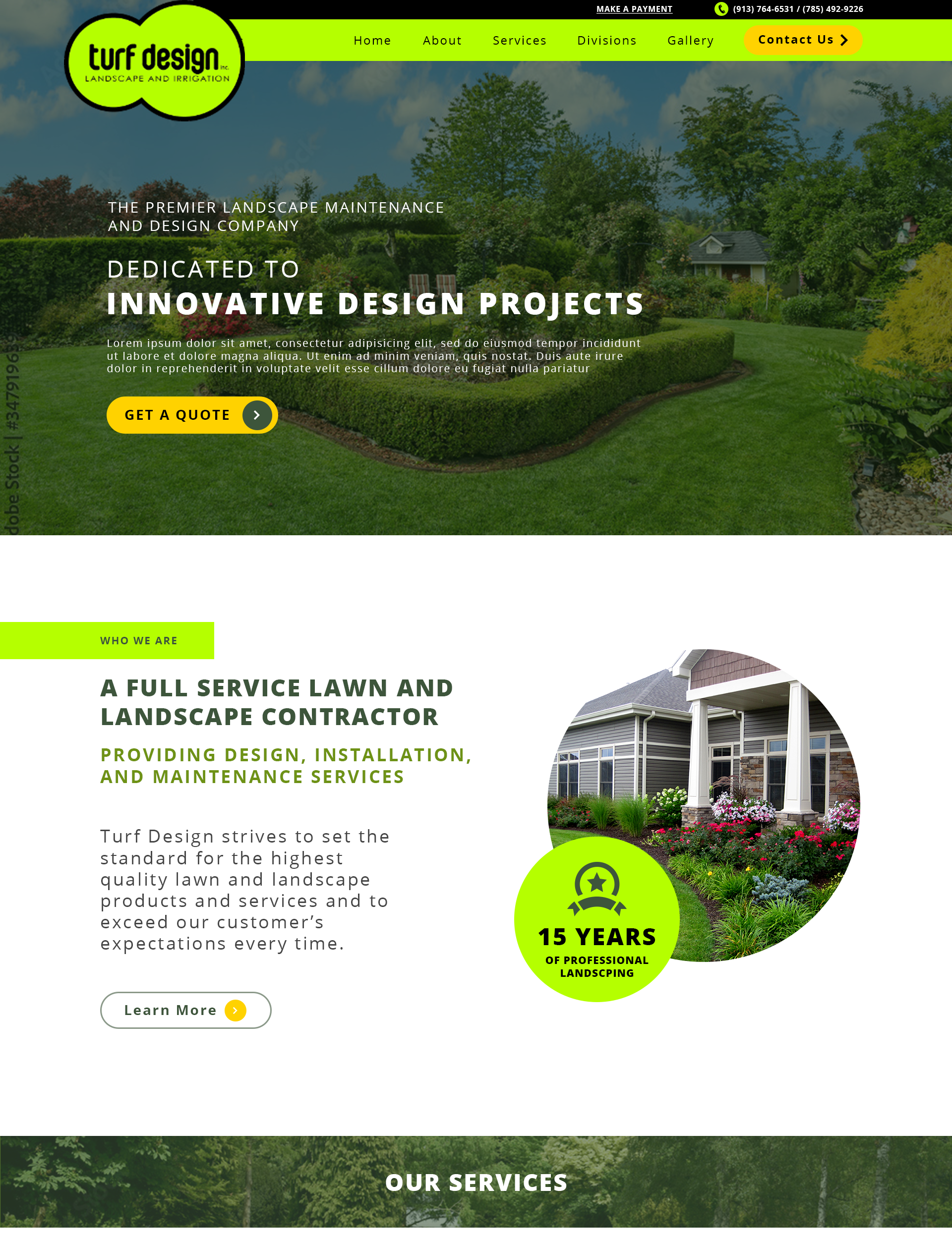 Web Design by ed_scenery for Turf Design Inc | Design #27825844