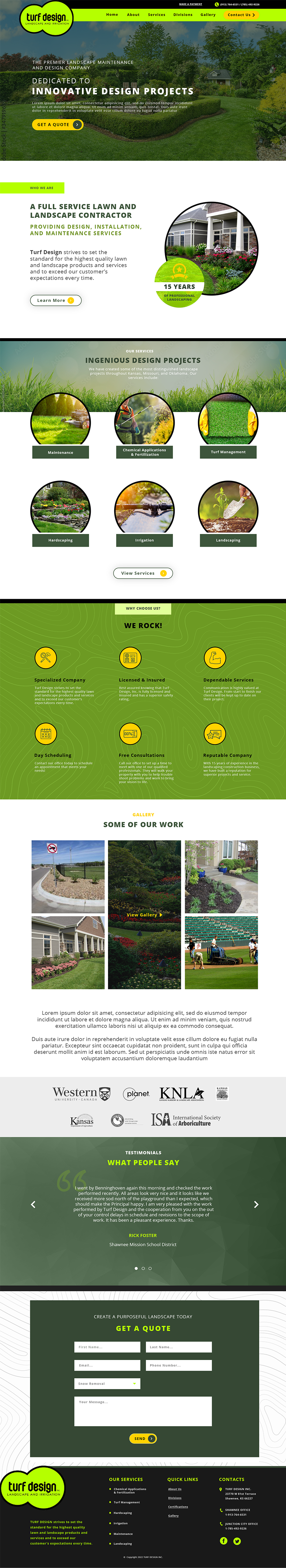Web Design by ed_scenery for Turf Design Inc | Design #27833323