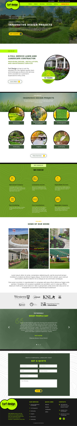 Web Design par ed_scenery pour Turf Design Inc | Design #27833323