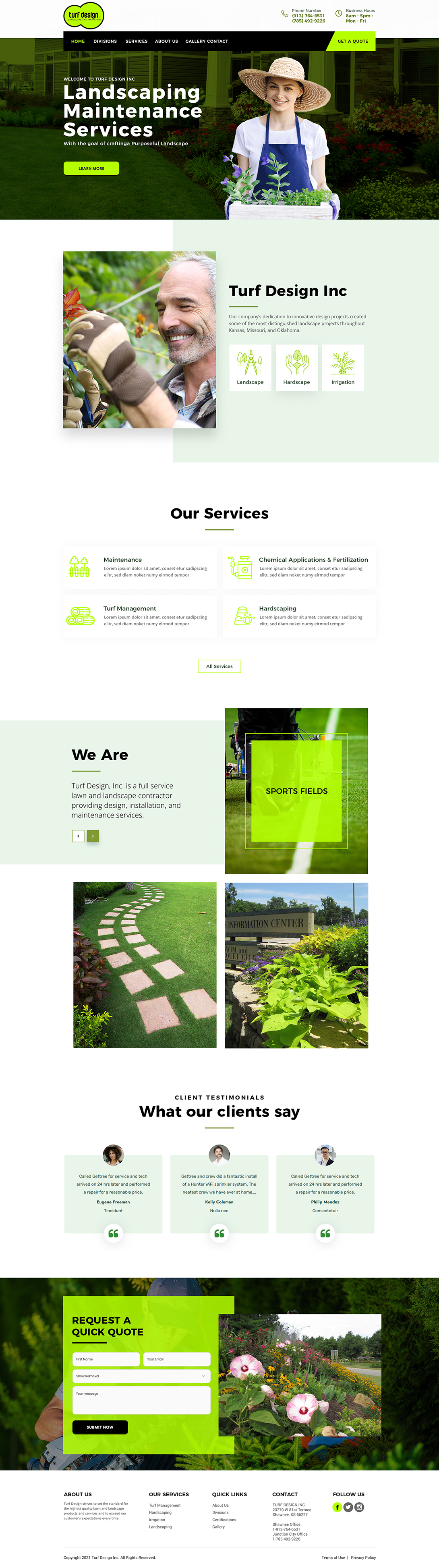 Web Design by Ayesha Khan for Turf Design Inc | Design #27811082