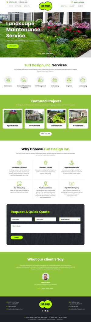 Web Design by Roy for Turf Design Inc | Design: #27825233