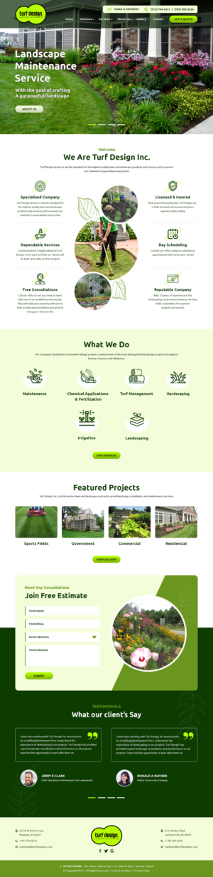 Web Design by Roy for Turf Design Inc | Design: #27825236