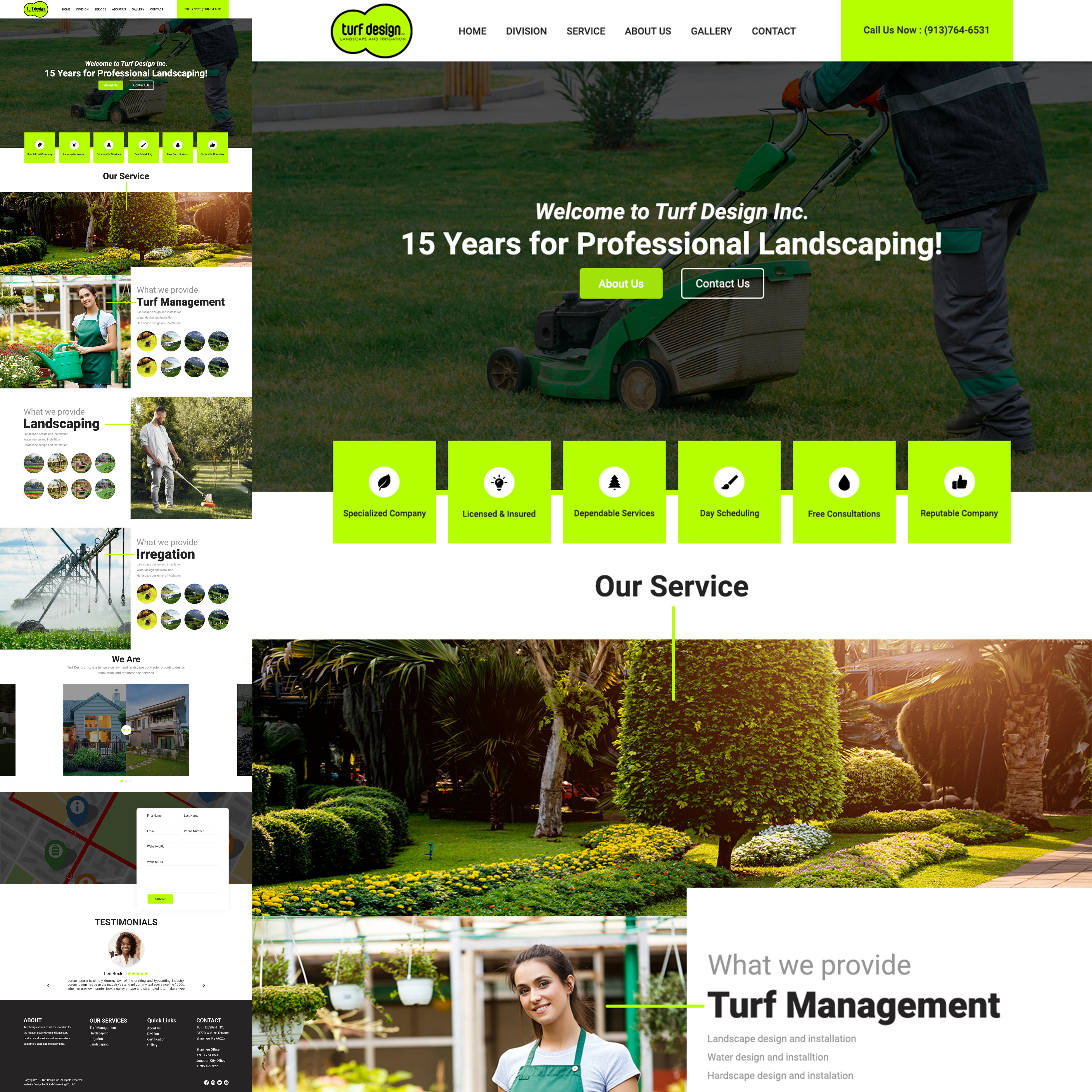 Web Design by dxdesignz for Turf Design Inc | Design #27812253