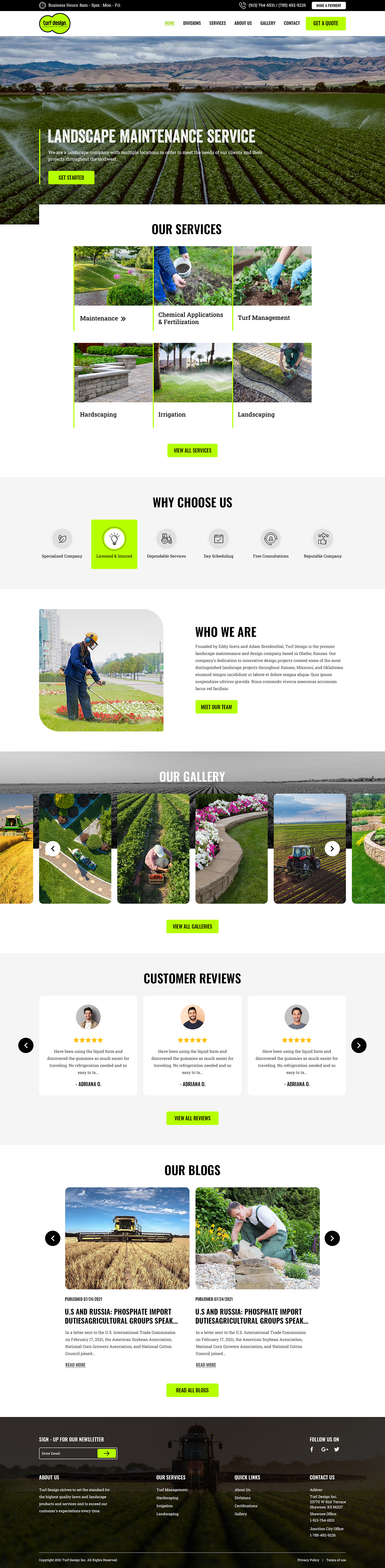 Web Design by jollydesigner123 for Turf Design Inc | Design: #27818131