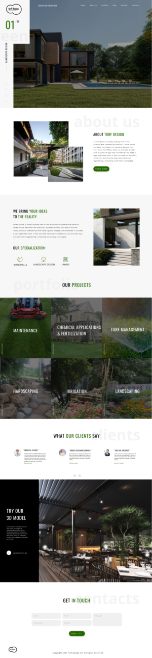 Web Design by Sehriban for Turf Design Inc | Design: #27797763