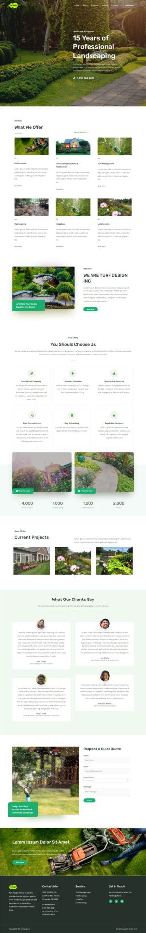 Web Design par wahyu azizi pour Turf Design Inc | Design #27807890