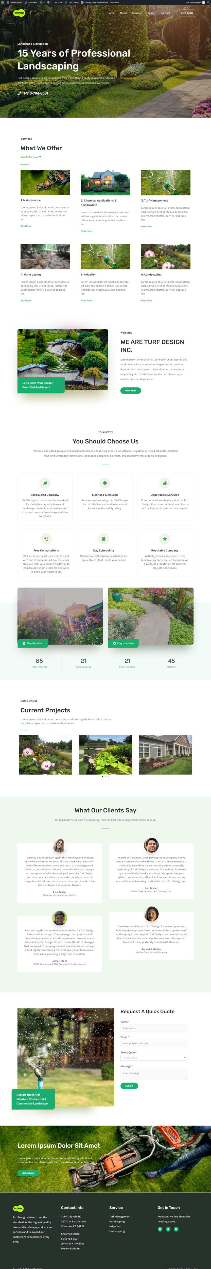 Web Design by wahyu azizi for Turf Design Inc | Design #27843893