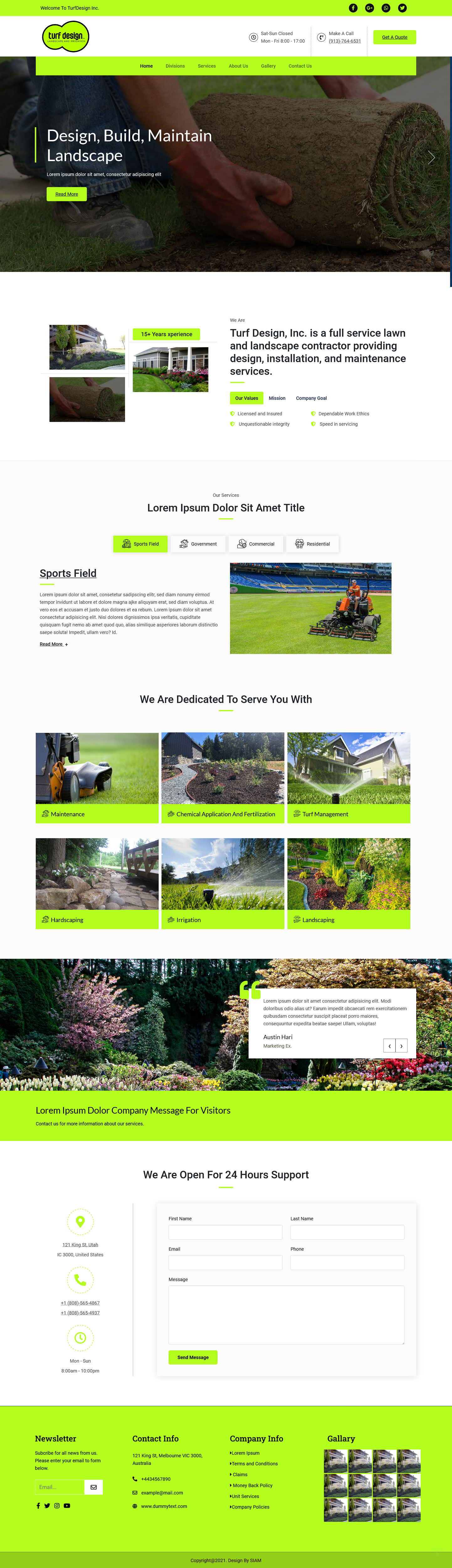 Web Design par Splice-07 pour Turf Design Inc | Design #27798033