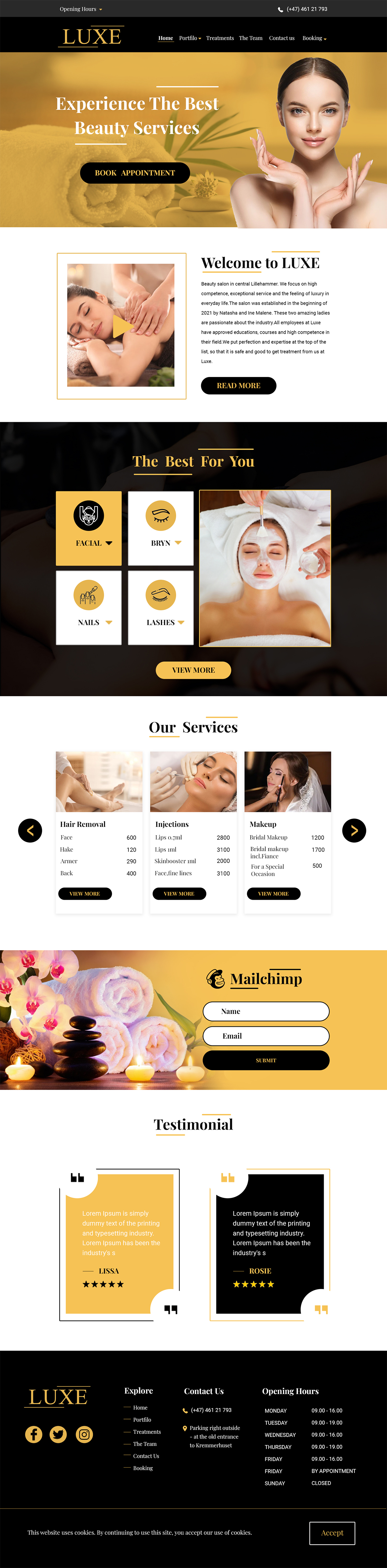 Web Design by MAHABA for Luxe Salong AS | Design #27809001