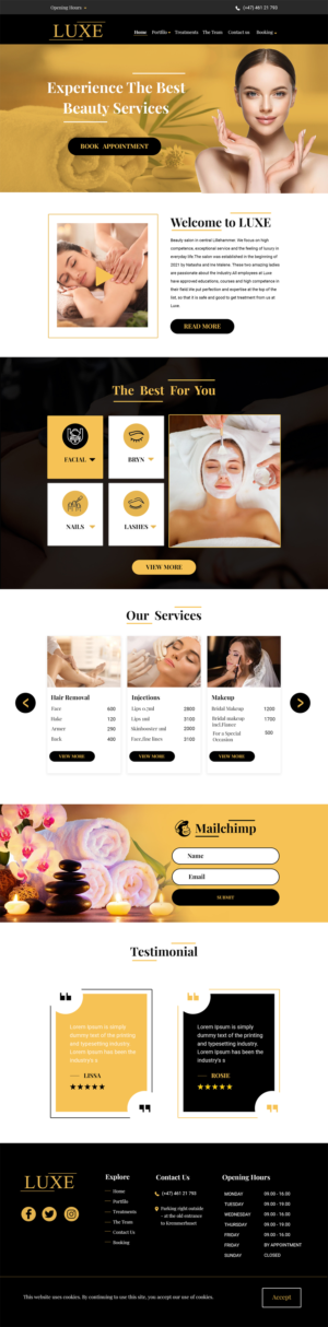 Web Design by MAHABA for Luxe Salong AS | Design: #27809001