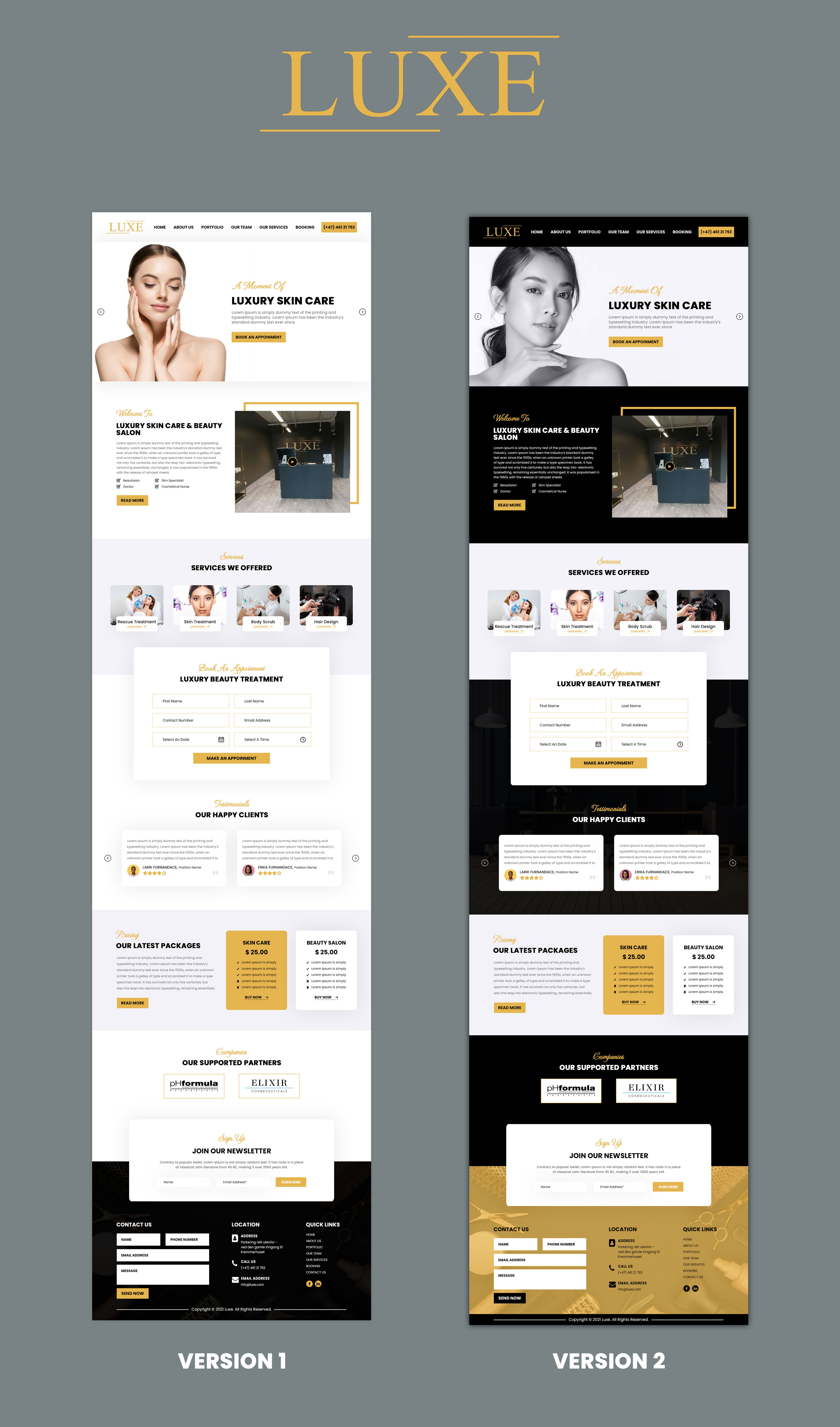 Web Design by VC for Luxe Salong AS | Design #27820916