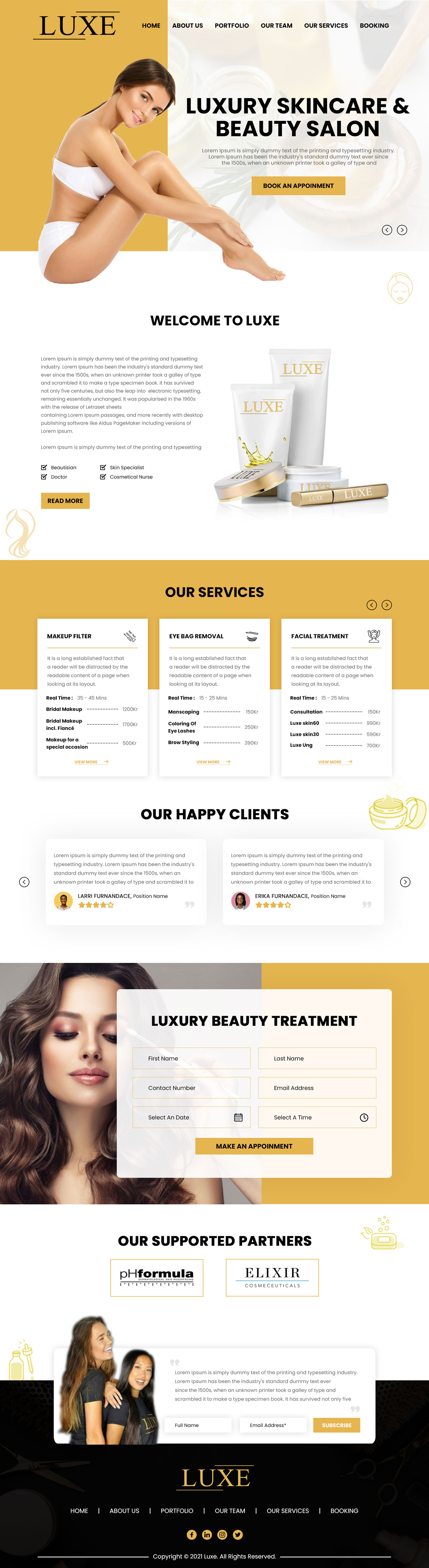 Web Design by VC for Luxe Salong AS | Design #27824898