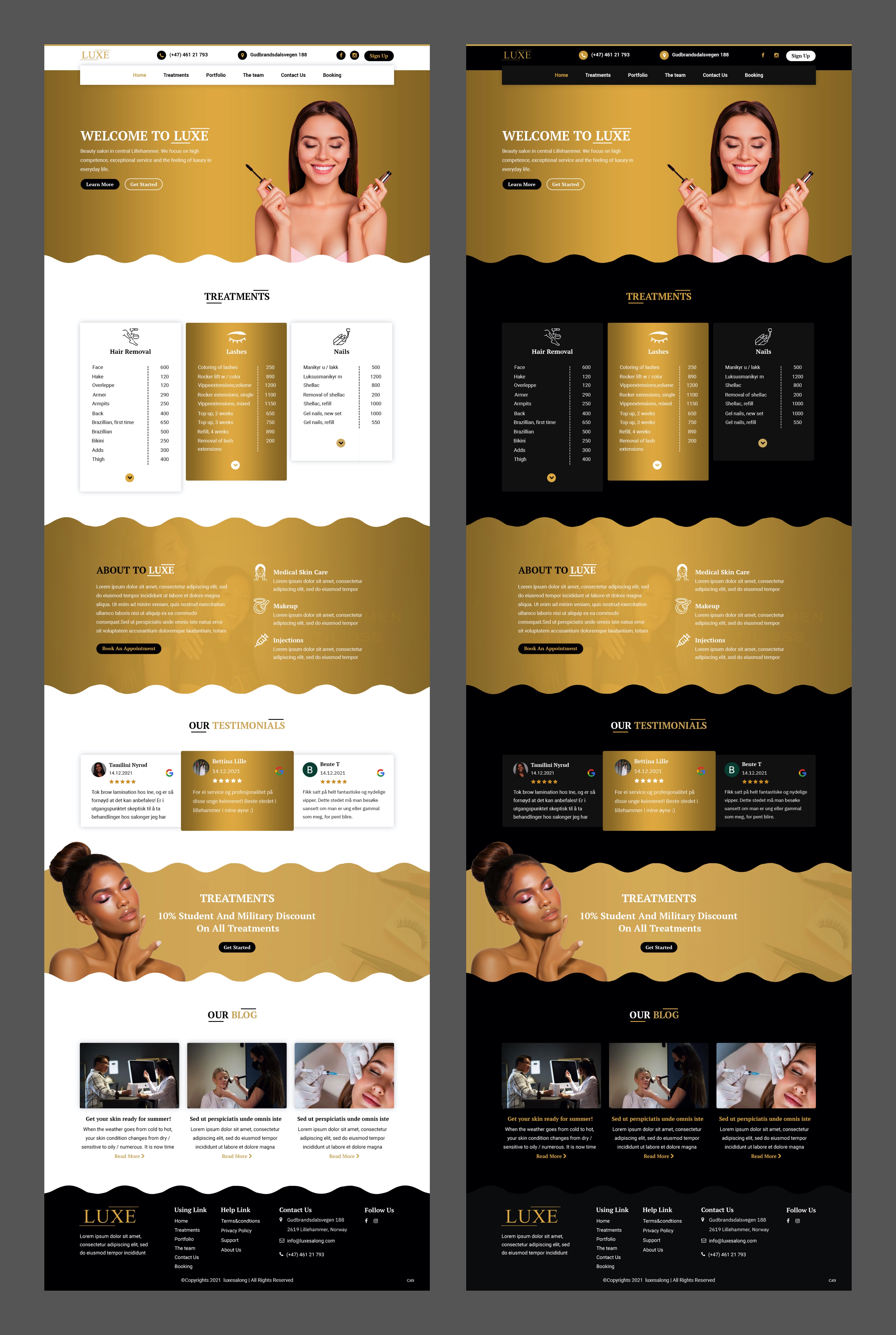 Web Design by pb for Luxe Salong AS | Design #27810792