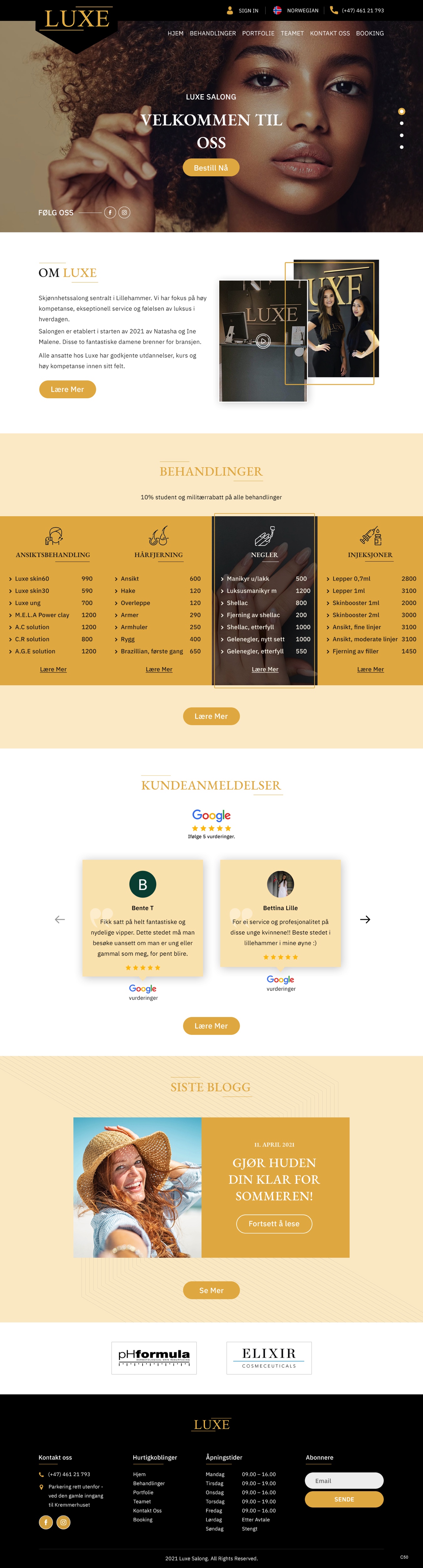 Web Design by pb for Luxe Salong AS | Design #27810799