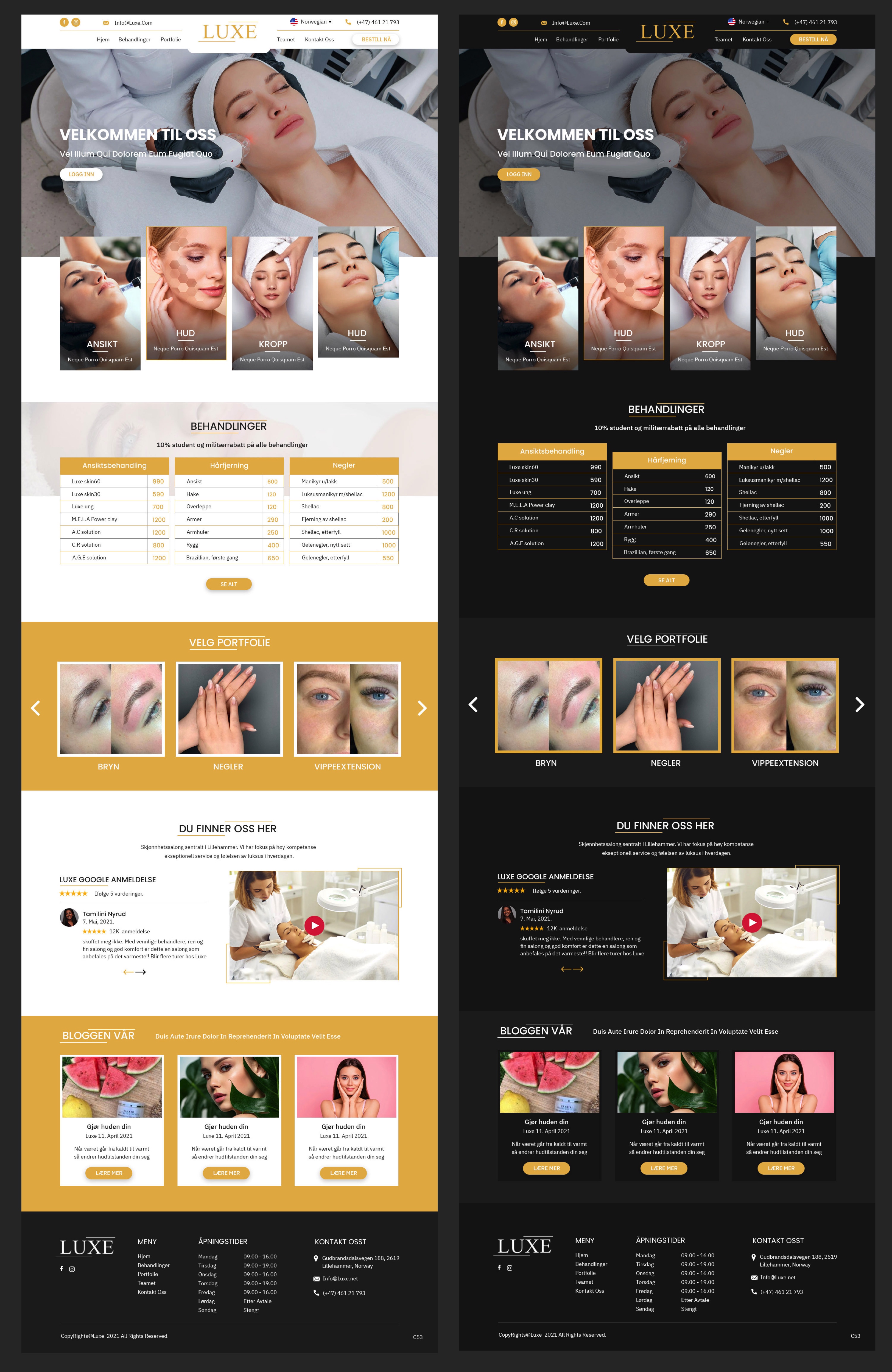 Web Design by pb for Luxe Salong AS | Design #27810801