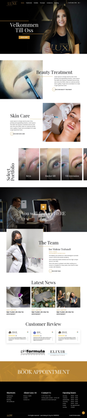 Web Design by nzdesigners for Luxe Salong AS | Design: #27820455
