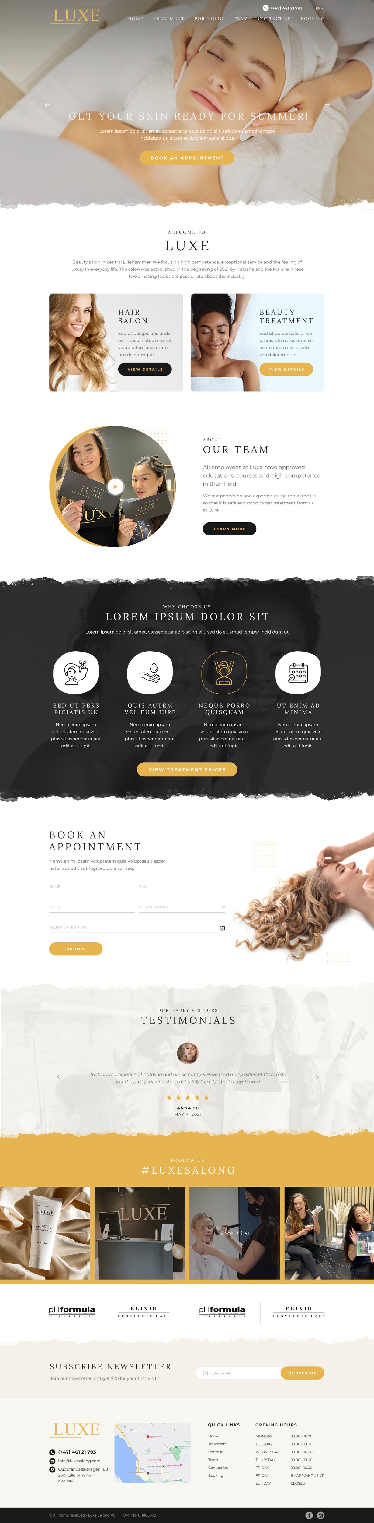 Diseño Web por logoQ para Luxe Salong AS | Diseño #27820444