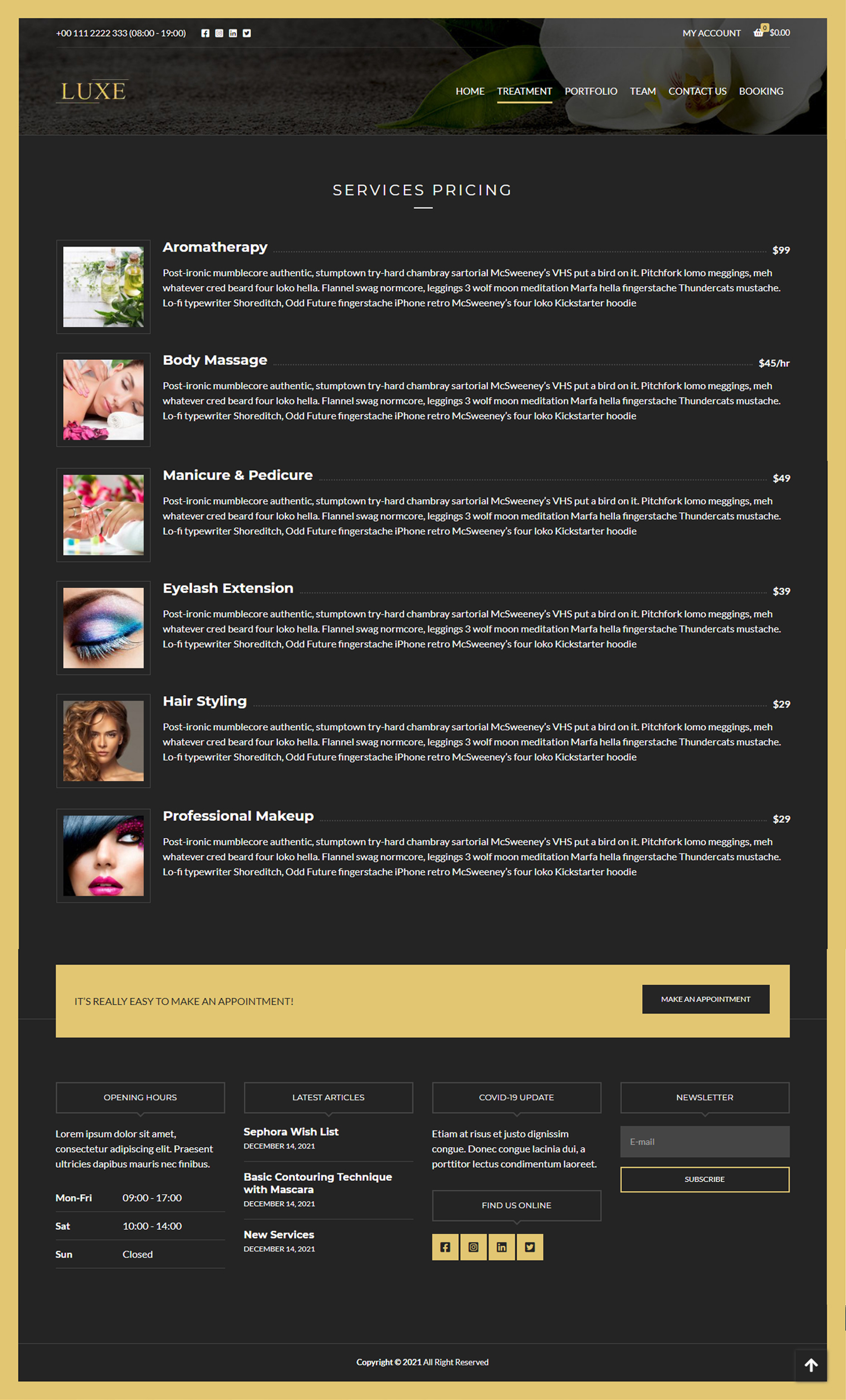 Web Design by partha 4 for Luxe Salong AS | Design #27832531
