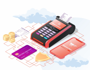 Illustration in the modern cloud payment style | Diseño Gráfico por Pixel Sprout