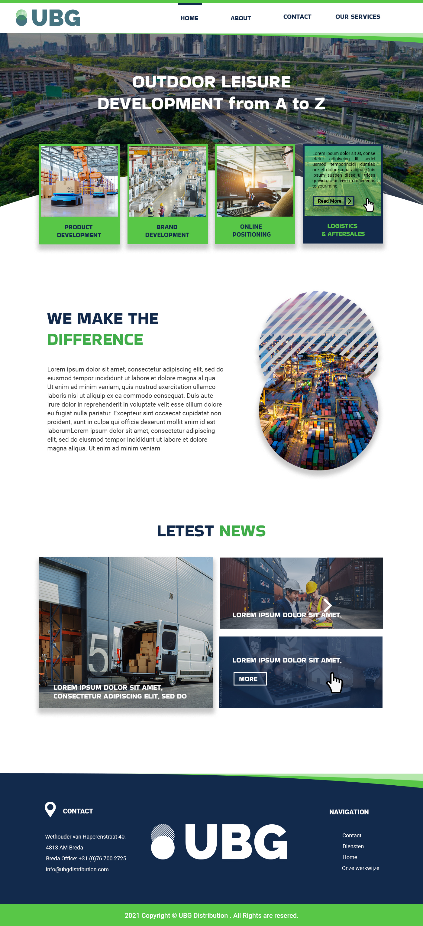 Wordpress Design by MAHABA for UBG Distribution | Design #27817800
