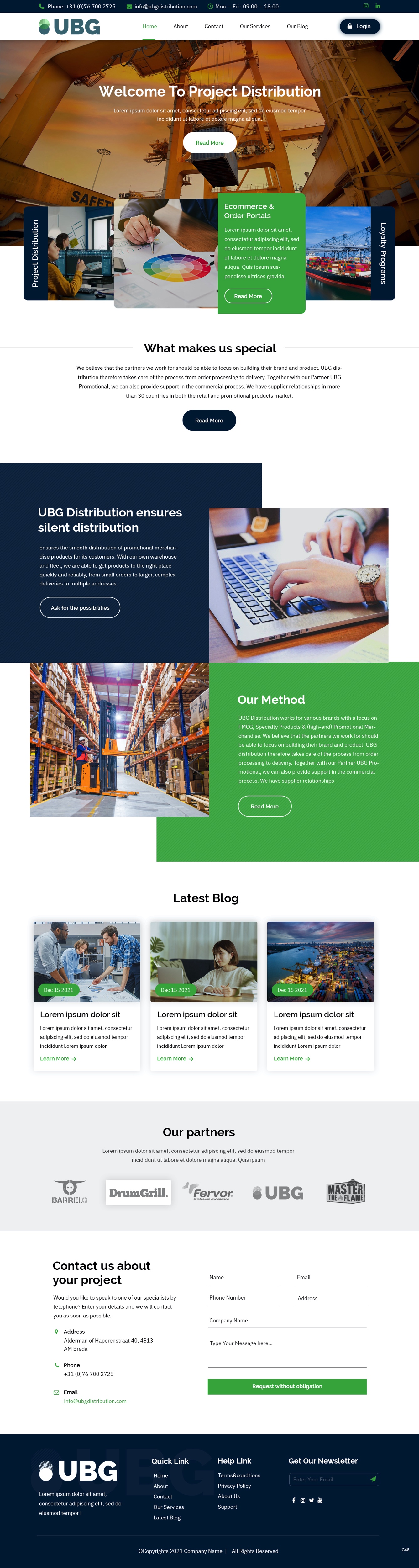 Diseño Wordpress por pb para UBG Distribution | Diseño #27816479