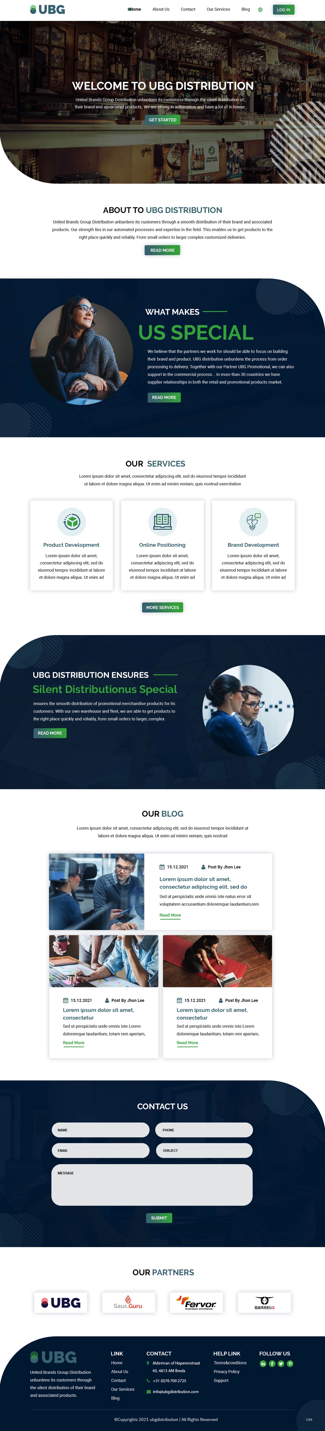 Diseño Wordpress por pb para UBG Distribution | Diseño #27816489