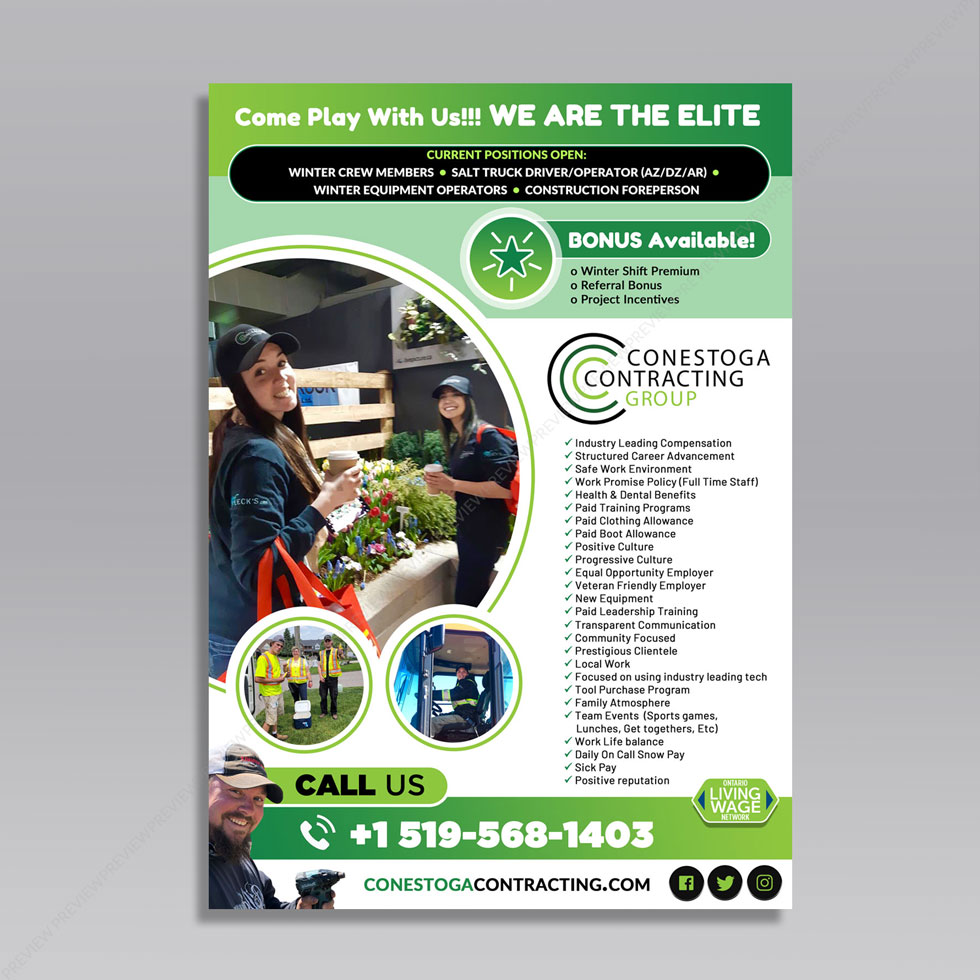 Flyer Design by DA. for Conestoga Contracting Group Inc | Design #27817775
