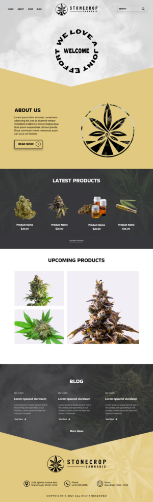 Web Design by MAHABA for Stonecrop Cannabis | Design #27829024