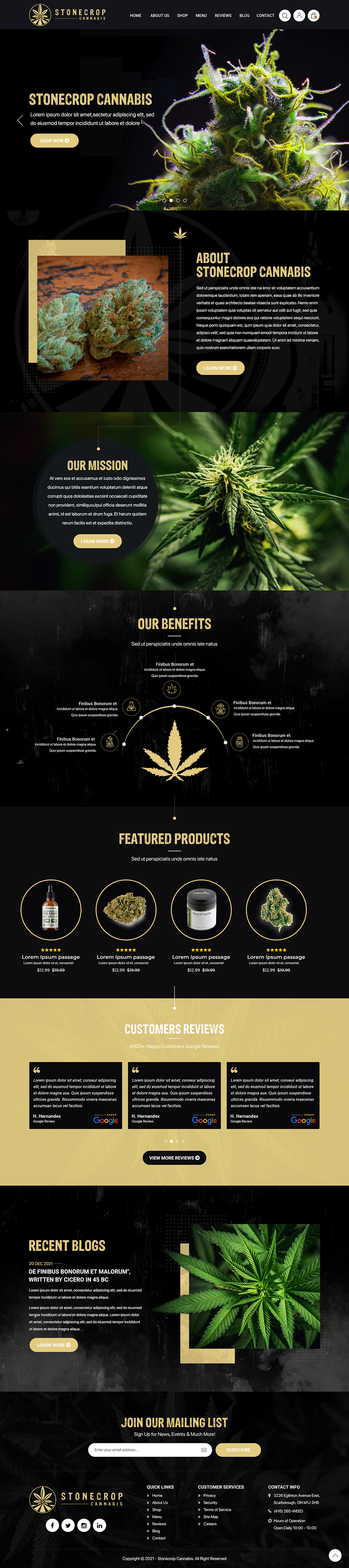Web-Design von Titan Eagle für Stonecrop Cannabis | Design #27832258