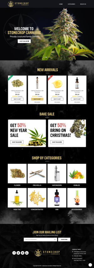 Web Design by Titan Eagle for Stonecrop Cannabis | Design: #27909904